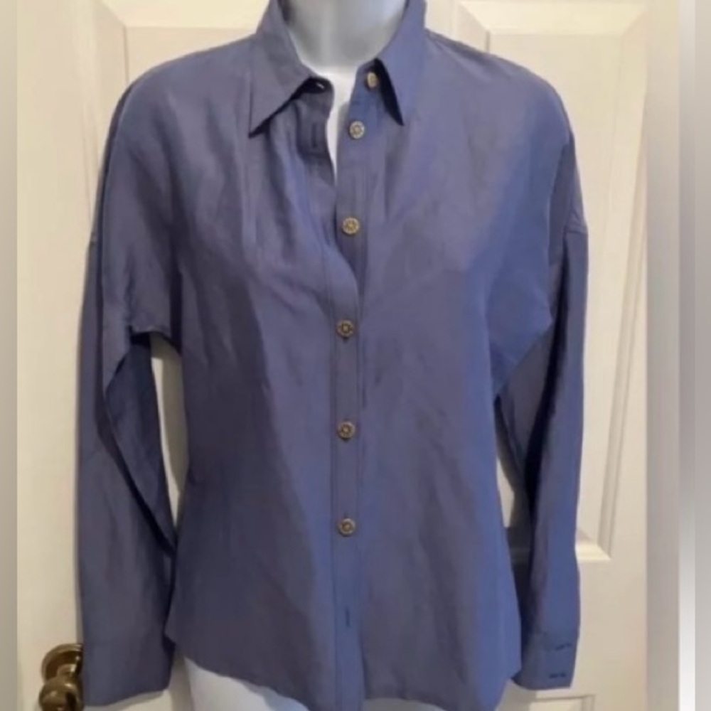 Hilton Hollis Textured Viscous Blouse, Bluebell, XS, The Blue Collection